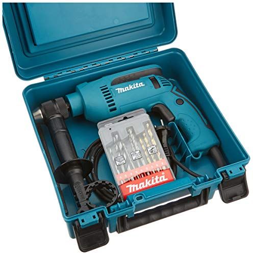 Makita HP1641K1X - Perceuse à percussion Ø13 mm 680W avec coffret de forêts OFFERTS