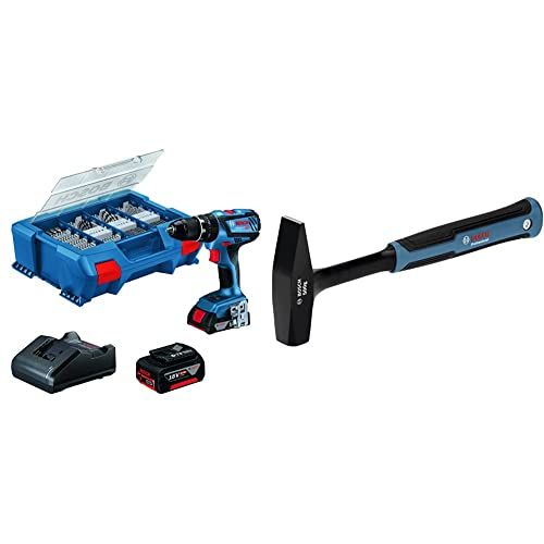 Bosch Professional GSB 18V-28 & 1600A016BT - Perceuse-Visseuse à Percussion sans-fil 18V avec marteau 500 g (Testé DIN 1041, Tête de Frappe et Manche d’un Seul Tenant, Vibrations Réduites)